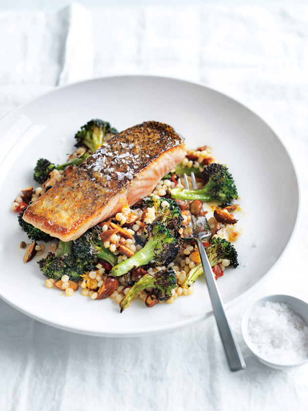 Roasted Salmon With Broccoli And Israeli Couscous | Donna Hay