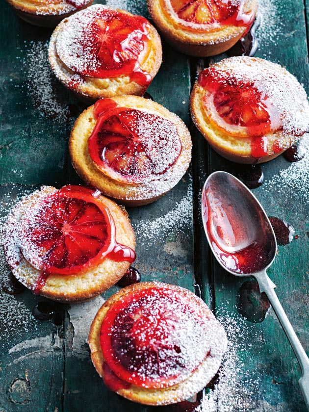 Semolina Almond And Blood Orange Syrup Cakes | Donna Hay