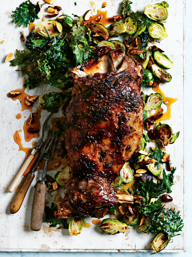 Slow Roasted Lamb Shoulder With Brussels Sprouts And Crispy Kale Donna Hay