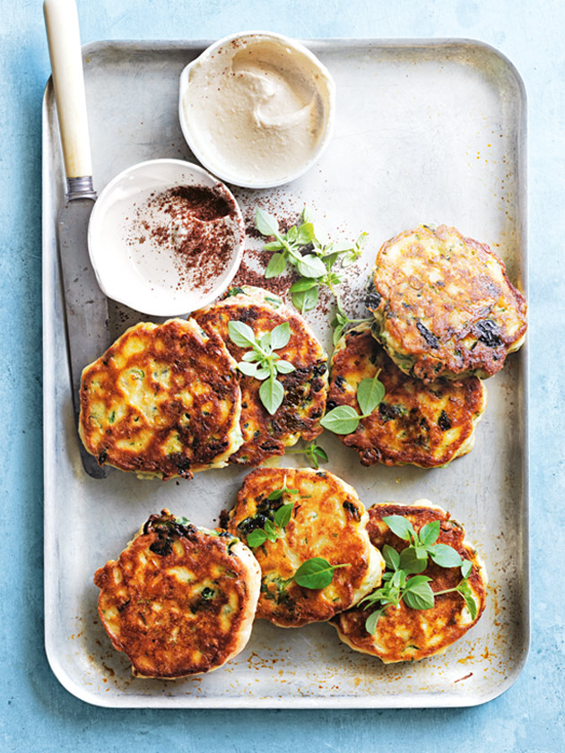 Tahini Chickpea And Spinach Fritters | Donna Hay