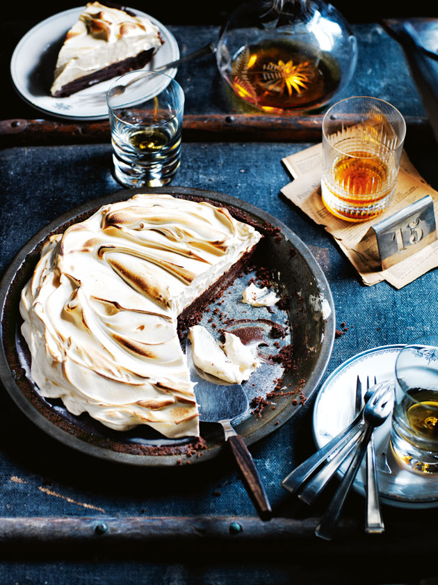 Chocolate And Whiskey Cream Pie With Toffee Meringue | Donna Hay