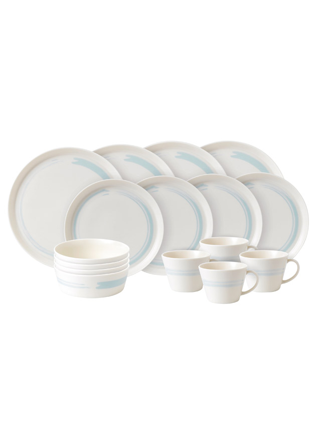 coastal 16-piece dinner set - brush coastal 16-piece dinner set - brush