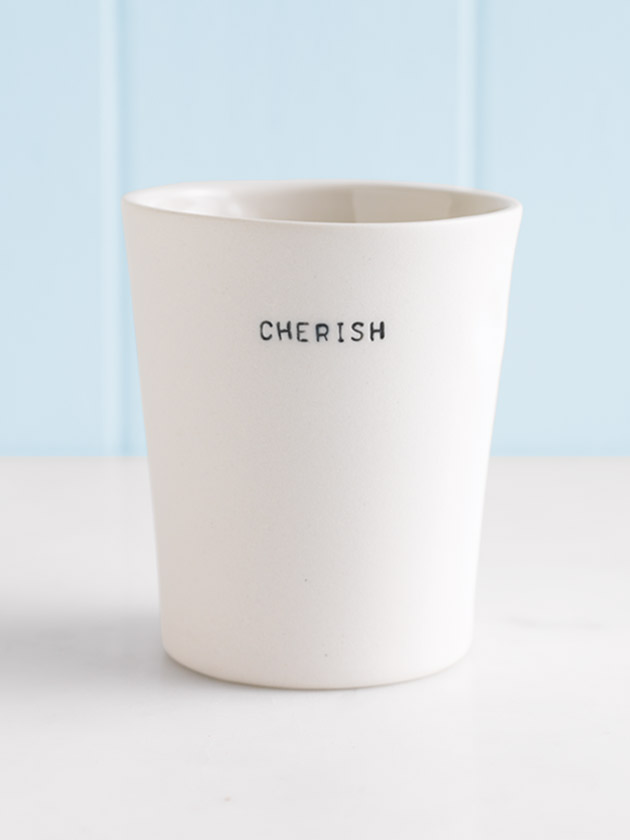 handmade thumbprint cup - cherish handmade thumbprint cup - cherish