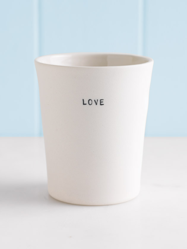 handmade thumbprint cup - love handmade thumbprint cup - love