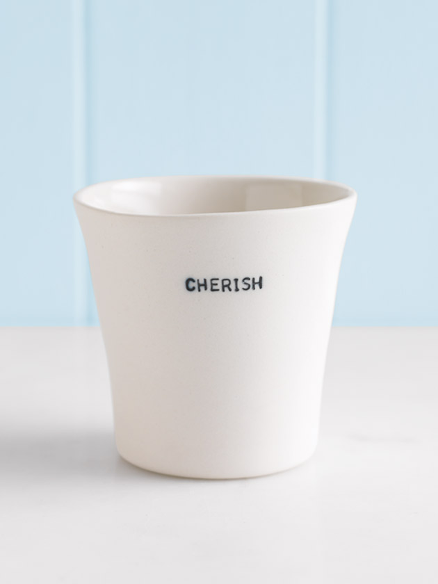 small handmade thumbprint cup - cherish small handmade thumbprint cup - cherish
