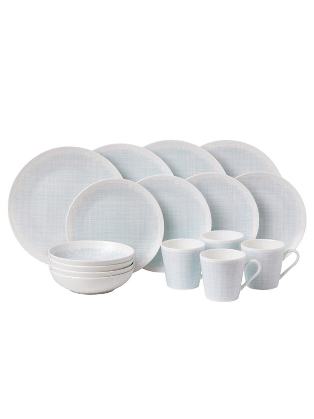 linen 16-piece dinner set – blue linen 16-piece dinner set – blue