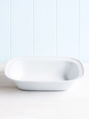 Enamel pie dish rectangle - white