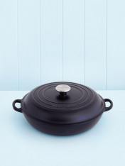 Le Creuset 30cm shallow casserole in satin black