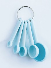 silicone measuring spoons - blue