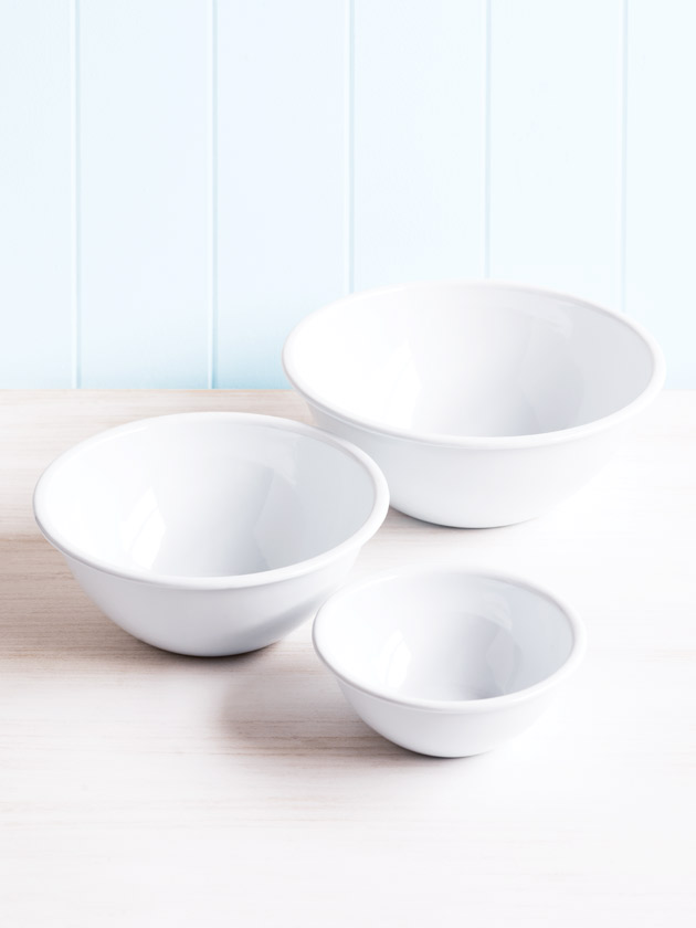 Enamel Bowl Set White Donna Hay