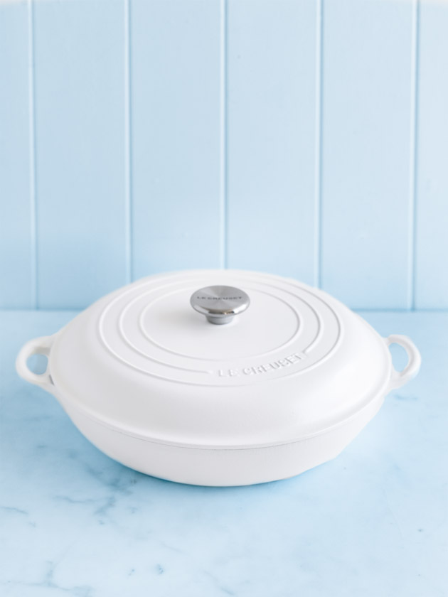 Le Creuset 30cm shallow casserole in cotton Le Creuset 30cm shallow casserole in cotton