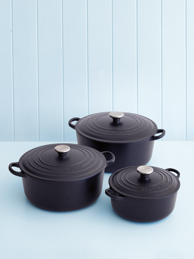 Le Creuset 28cm casserole in satin black Le Creuset 28cm casserole in satin black
