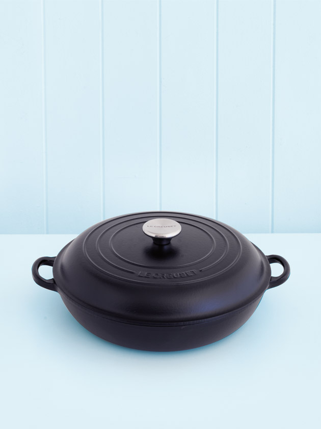 Le Creuset 30cm shallow casserole in satin black Le Creuset 30cm shallow casserole in satin black