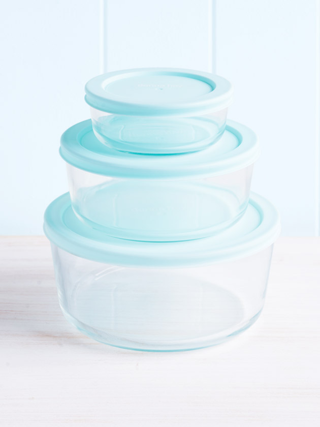 glass storage containers - set of three glass storage containers - set of three