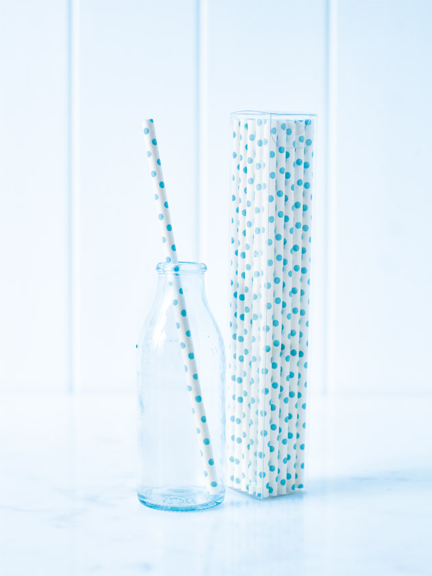 paper straws – polka dot blue - pack of 25 paper straws – polka dot blue - pack of 25
