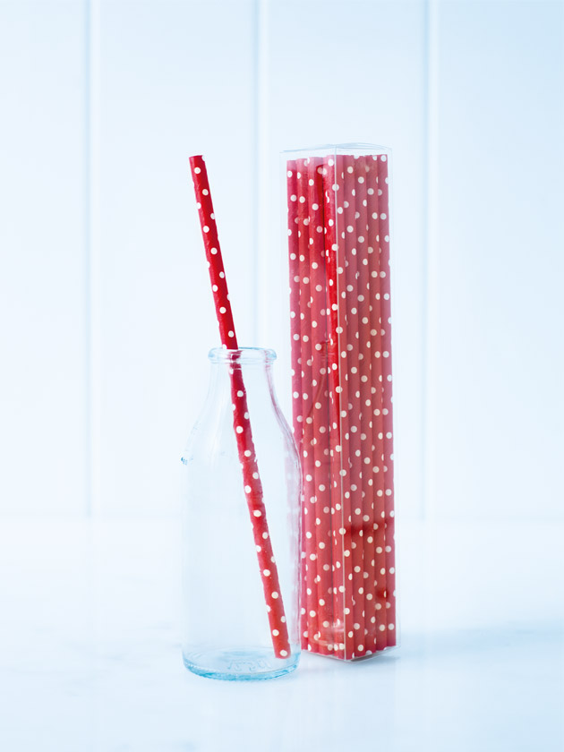 paper straws – polka dot red - pack of 25 paper straws – polka dot red - pack of 25