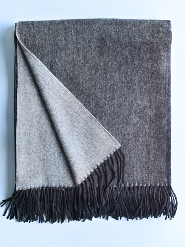 wool and cashmere throw - charcoal/grey wool and cashmere throw - charcoal/grey