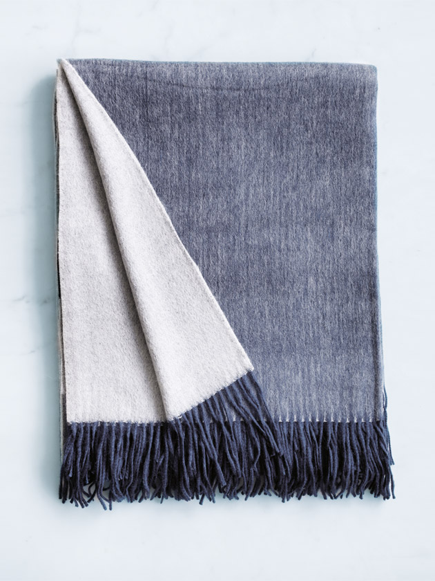wool and cashmere throw - ink eggshell wool and cashmere throw - ink eggshell