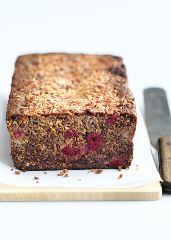 WEEKEND BAKING BANANA, RASPBERRY AND COCONUT BREAD