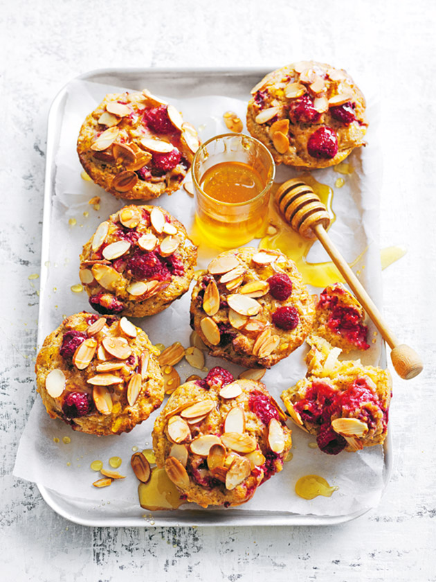 FAMILY FAVOURITE RASPBERRY, ALMOND AND PEAR MUFFINS