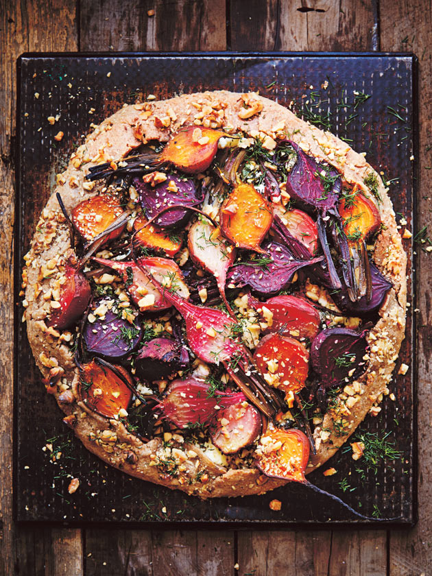 QUICK-FIX ENTERTAINING ROASTED BEETROOT, FETA AND SILVERBEET TART