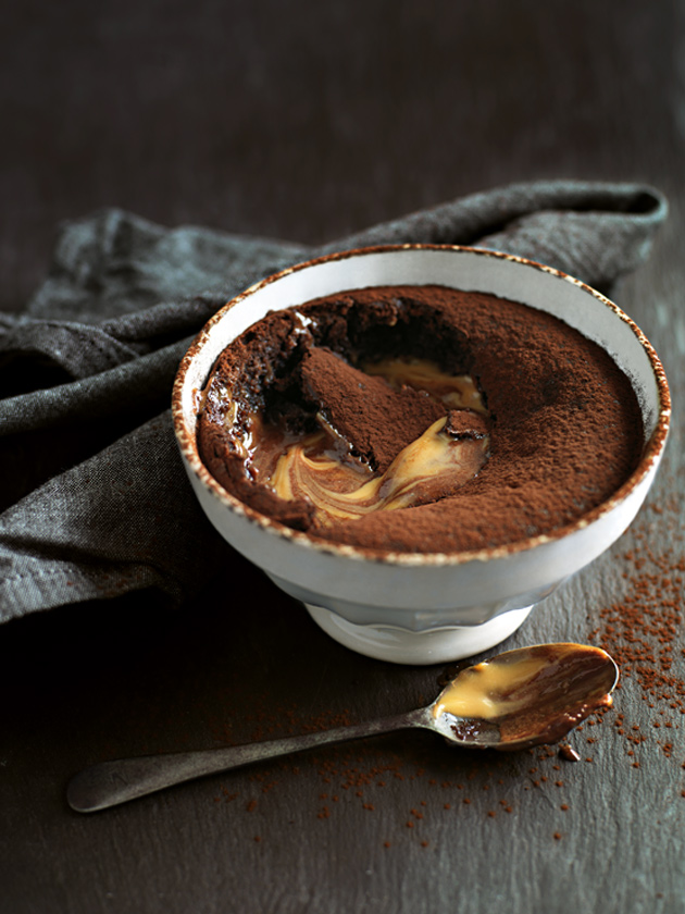 FAMILY FAVOURITE DARK CHOCOLATE AND CARAMEL PUDDINGS