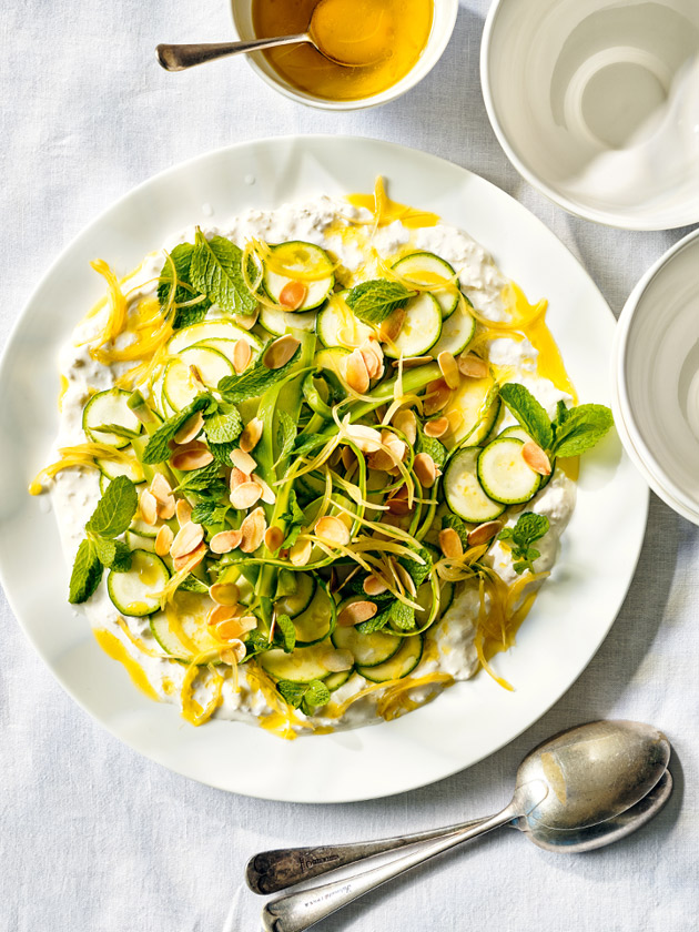 ENTERTAINING MADE EASY LEMON, ZUCCHINI, ASPARAGUS AND STRACCIATELLA SALAD