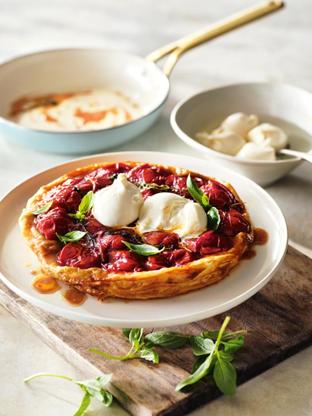 PURE DELICIOUSNESS TOMATO TARTE TATIN WITH BURRATA